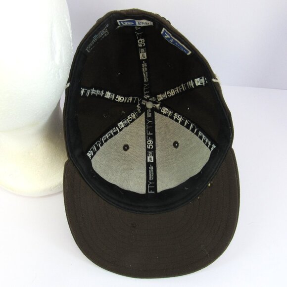 Small Embroidered a Atlanta Braves Brown New Era Men's Wide Stitch Cap Hat - Picture 7 of 11